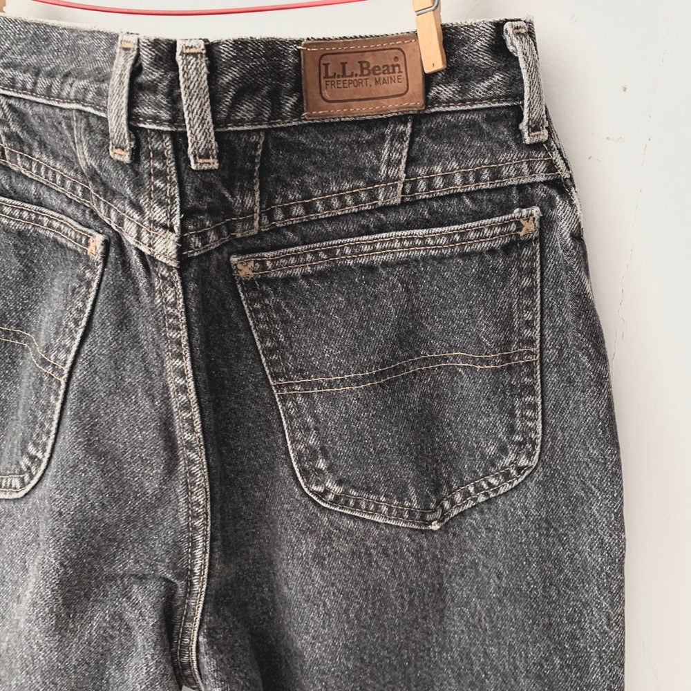 Vintage ‘90s highwaist LLBean charcoal black stonewashed jeans